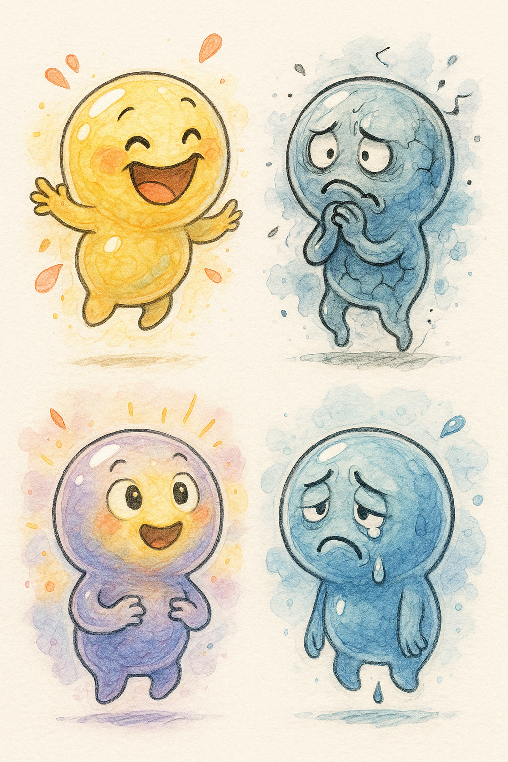 Bán Prompt Bộ Sticker Cảm Xúc Tương Tác Cao Từ Bọt Bong Bóng Nghệ Thuật