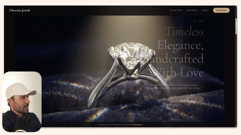 Polished cinematic website hero from the cinematic website workflow starter kit